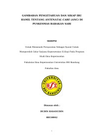 GAMBARAN PENGETAHUAN DAN SIKAP IBU HAMIL TENTANG ANTENATAL CARE (ANC) DI PUSKESMAS BABAKAN SARI