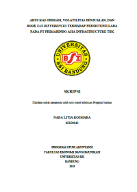 Arus Kas Operasi, Volatilitas Penjualan, dan Book Tax Differences Terhadap Persistensi Laba Pada PT Primarindo Asia Infrastructure Tbk