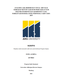 ANALISIS LABA BERSIH DAN TOTAL ARUS KAS 
TERHADAP RETURN SAHAM DI PERUSAHAAN SUB 
SEKTOR OTOMOTIF DAN KOMPONEN YANG 
TERDAFTAR DI BURSA EFEK INDONESIA TAHUN 2015-
2019