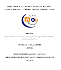 DAYA TARIK WISATA KAMPUNG ADAT CIREUNDEU 
SEBAGAI SALAH SATU WISATA BUDAYA DI KOTA CIMAHI