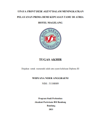 UPAYA FRONT DESK AGENT DALAM MENINGKATKAN
PELAYANAN PRIMA DEMI KEPUASAN TAMU DI ATRIA 
HOTEL MAGELANG