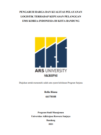 PENGARUH HARGA DAN KUALITAS PELAYANAN 
LOGISTIK TERHADAP KEPUASAN PELANGGAN 
EMS KOREA-INDONESIA DI KOTA BANDUNG