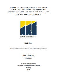 DAMPAK SELF ASSESSMENT SYSTEM, KESADARAN 
WAJIB PAJAK DAN SANKSI PAJAK TERHADAP 
KEPATUHAN WAJIB PAJAK ORANG PRIBADI PADA KPP 
PRATAMA BANDUNG TEGALLEGA