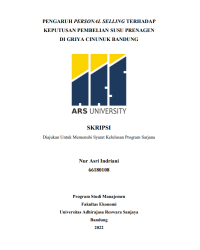 PENGARUH PERSONAL SELLING TERHADAP 
KEPUTUSAN PEMBELIAN SUSU PRENAGEN
DI GRIYA CINUNUK BANDUNG