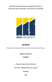 SISTEM PAKAR DIAGNOSA KONDISI GIGI TIRUAN 
MENGGUNAKAN METODE NAÏVE BAYES CLASSIFIER