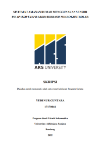 SISTEM KEAMANAN RUMAH MENGGUNAKAN SENSOR 
PIR (PASSIVE INFRA RED) BERBASIS MIKROKONTROLER