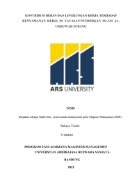 KONTRIBUSI BEBAN DAN LINGKUNGAN KERJA TERHADAP
KENYAMANAN KERJA DI YAYASAN PENDIDIKAN ISLAM ALUKHUWAH SUBANG