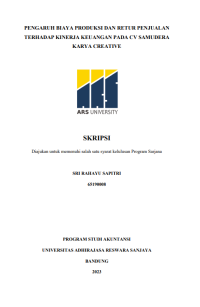 PENGARUH BIAYA PRODUKSI DAN RETUR PENJUALAN TERHADAP KINERJA KEUANGAN PADA CV SAMUDERA KARYA CREATIVE