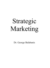 Strategic Marketing