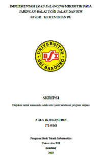 Implementasi Load Balancing Mikrotik Pada Jaringan Balai UCSD Jalan Dan PIW BPSDM Kementrian PU