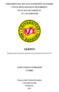 Implementasi Advance Encryption Standard Untuk Mengamankan Pengiriman Data Dalam Jaringan PT. Len Industri