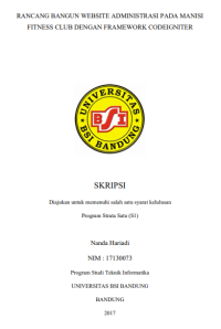 Rancang Bangun Website Administrasi pada Manisi Fitness Club dengan FrameWork Codeigniter