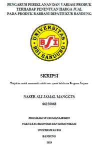 PENGARUH PERIKLANAN DAN VARIASI PRODUK TERHADAP PENENTUAN HARGA JUAL PADA PRODUK RABBANI DIPATIUKUR BANDUNG