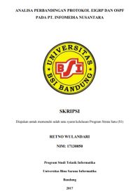 Analisa Perbandngan Protokol EIGRP dan OSPF pada PT. Infomedia Nusantara