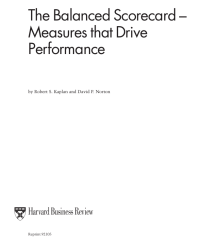 The Balanced Scorecard - Measures That Drive Performance