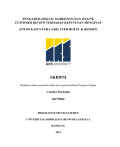 PENGARUH DIGITAL MARKETING DAN ONLINE
CUSTOMER REVIEW TERHADAP KEPUTUSAN MENGINAP
(STUDI KASUS PADA SARI ATER HOTEL & RESORT)