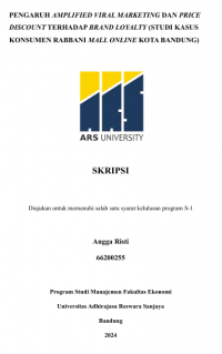 PENGARUH AMPLIFIED VIRAL MARKETING DAN PRICE 
DISCOUNT TERHADAP BRAND LOYALTY (STUDI KASUS 
KONSUMEN RABBANI MALL ONLINE KOTA BANDUNG)