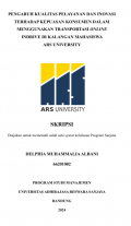 PENGARUH KUALITAS PELAYANAN DAN INOVASI TERHADAP KEPUASAN KONSUMEN DALAM MENGGUNAKAN TRANSPORTASI ONLINE INDRIVE DI KALANGAN MAHASISWA ARS UNIVERSITY