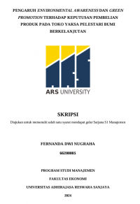 PENGARUH ENVIRONMENTAL AWARENESS DAN GREEN PROMOTION TERHADAP KEPUTUSAN PEMBELIAN PRODUK PADA TOKO YAKSA PELESTARI BUMI BERKELANJUTAN