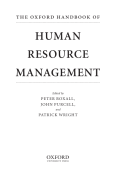 the oxford handbook of HUMAN RESOURCE MANAGEMENT